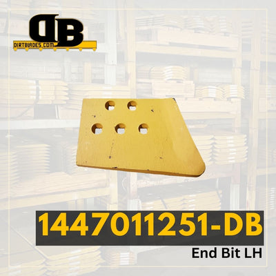 Komatsu style bolt on end bit for a D65EX-12 Komatsu Bulldozer. This is a hot cupped left hand end bit that is 1.19"thick, 9.3"wide and 12.8"in length. It takes 5 of a 3/4"X 2 3/4"(750X275) plow bolt and 5 of a 3/4"(750 HEX NUT) hex nut. The bolt hole spacing is 2.75"from center to center of the bolt holes, and 3.5"when measured from the edge of the bucket cutting edge to the center of the first hole.